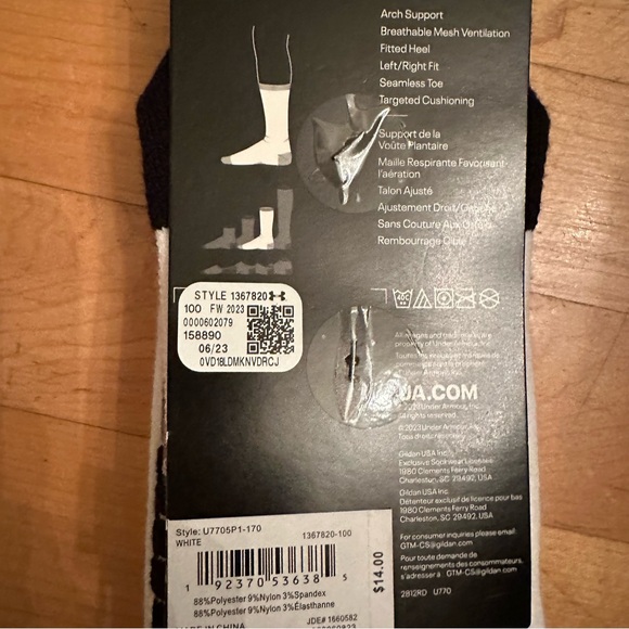 Under Armor Athletic Crew Socks , Size L - Picture 3 of 3